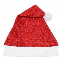 Gorro Navidad Purpurina Rojo